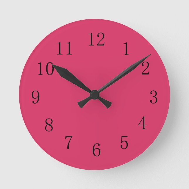 Cerise Red Kitchen Wall Clock (Front)