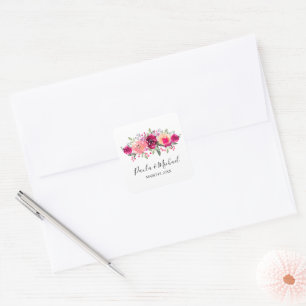 Cerise Watercolor Floral Sticker