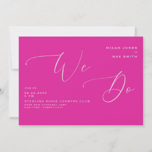 Cerise We Do No Parents Wedding Invitation