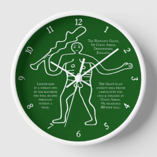 Cerne Giant Lucky Fertility Symbol Clock