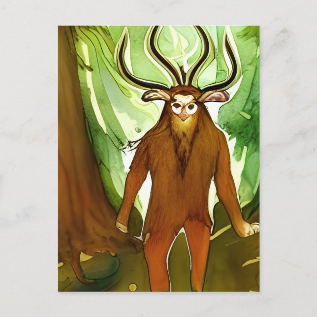 Cernunnos Watercolor Postcard (Front)