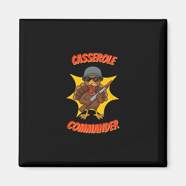 Cerole Commander Funny Cute Thanksgiving Turkey Di Magnet (Front)
