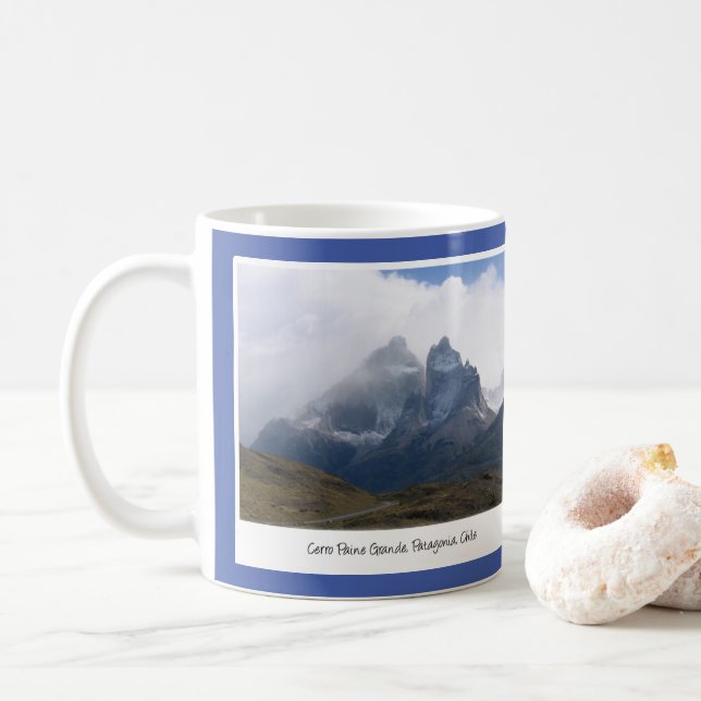 Cerro Paine Grande, Mountains, Patagonia, Chile Coffee Mug (With Donut)