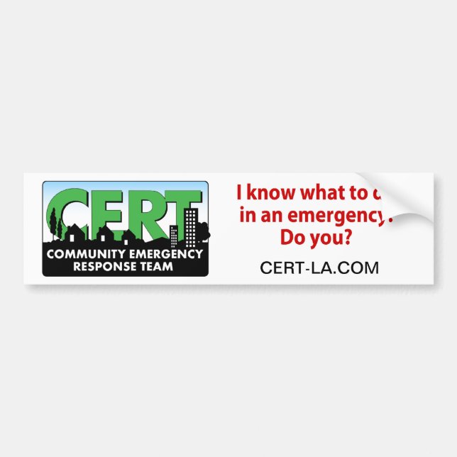 CERT Bumper Sticker-customise Bumper Sticker (Front)