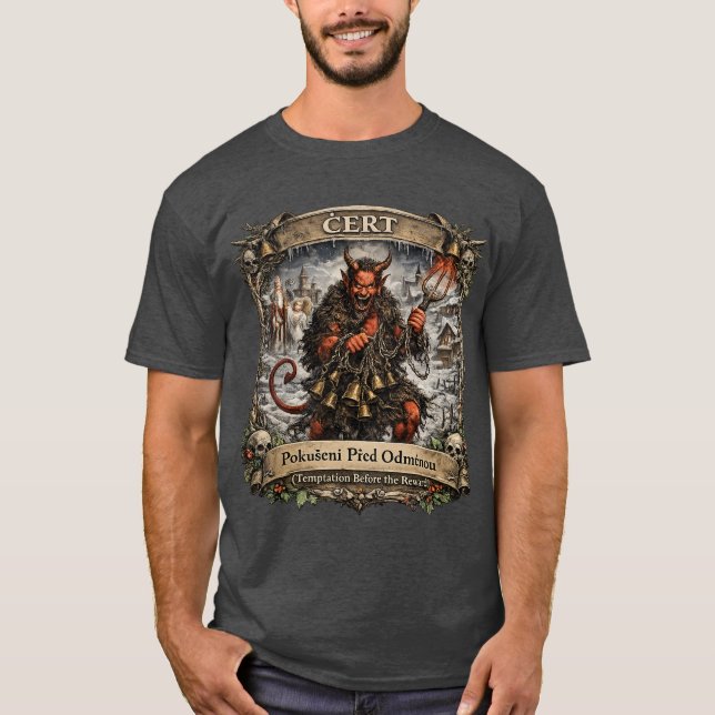 Čert Folklore – Czech St. Nicholas Tradition T-Shirt (Front)