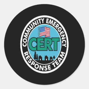 Cert Response Team White Back Print Classic Round Sticker