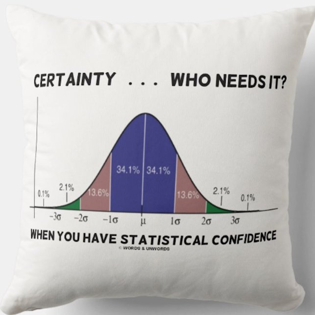 Certainty ... Who Needs It? When You Have Stats Cushion (Throw pillow for any statistically confident person who's comfortable in our probabilistic world)