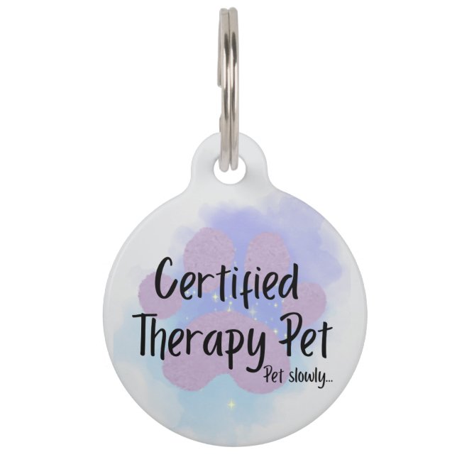 Certifed Therapy Pet Emotinal Support  Pet Tag (Front)