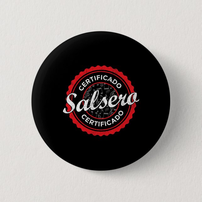 Certificado Salsero Funny Salsa Dancing  6 Cm Round Badge (Front)