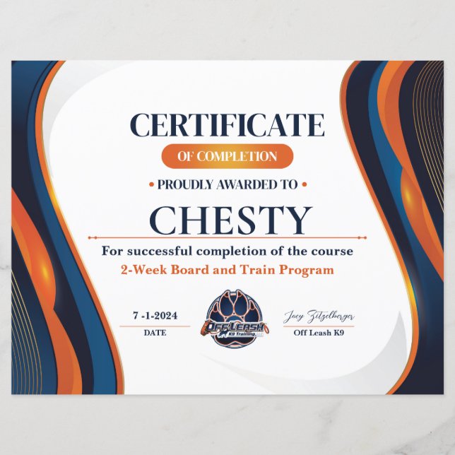 Certificate #13 (Front)