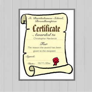 Certificate Award with Downloadable Option Poster
