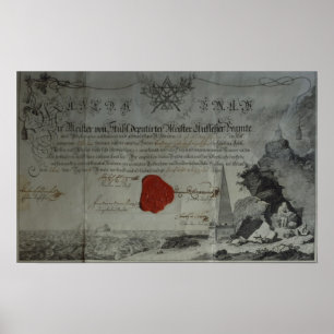 Certificate issued by the Worshipful Master Poster