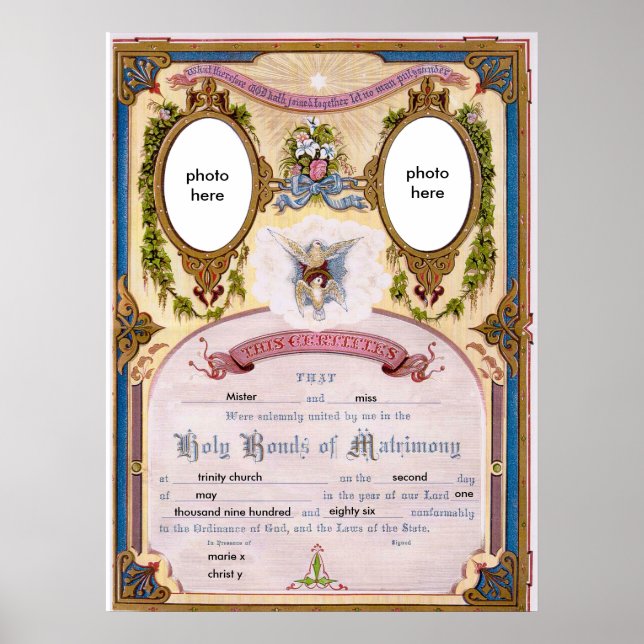 certificate married poster (Front)