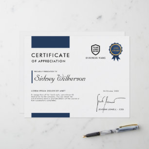 Certificate   Modern Business Logo Award Template