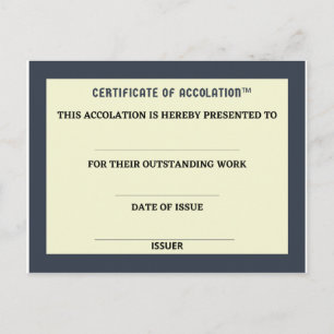 Certificate of Accolation Postcard