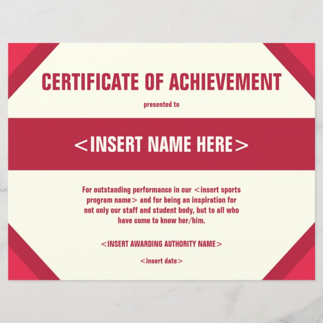 Certificate of Achevement (Front)
