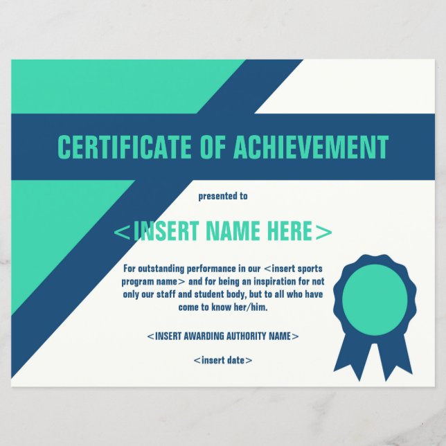 Certificate of Achevement (Front)