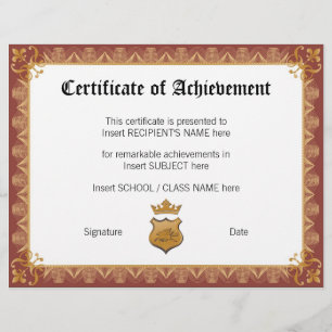 CERTIFICATE OF ACHIEVEMENT