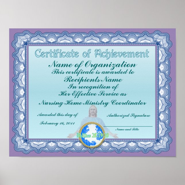 Certificate of Achievement (Christian) Poster (Front)