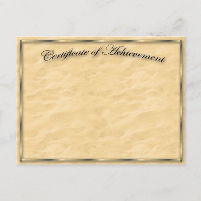 Certificate of Achievement Postcard (Front)
