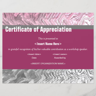 Certificate of Appreciation