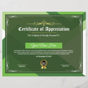 Certificate Of Appreciation