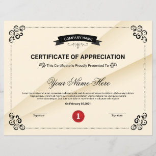 Certificate Of Appreciation