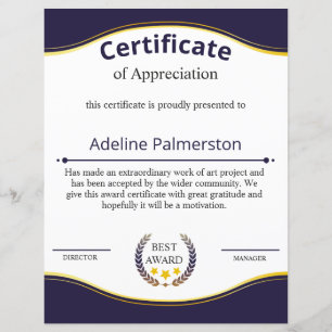 Certificate of Appreciation
