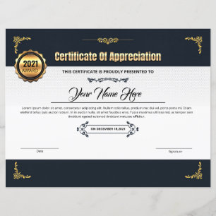 Certificate Of Appreciation