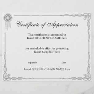 CERTIFICATE OF APPRECIATION