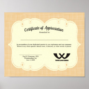 certificate of appreciation employee award poster