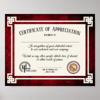 Certificate of appreciation employee volunteer