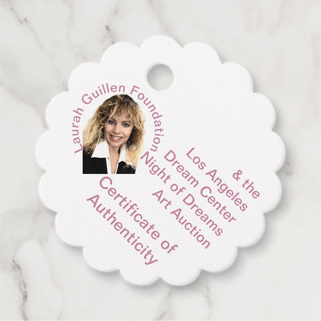 Certificate of Authenticity Art Favour Tags (Front)