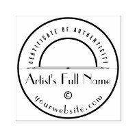 Certificate of Authenticity Art Retail Marketing Rubber Stamp Zazzle