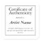 Certificate of Authenticity Art Sticker