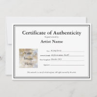 Certificate of Authenticity Fill In Template