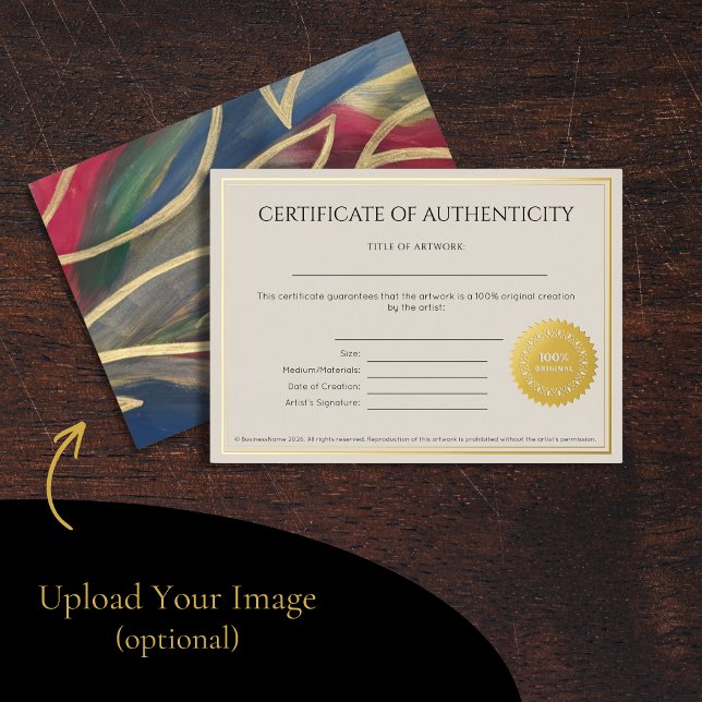 Certificate of Authenticity for Artists (Creator Uploaded)
