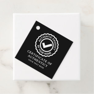 Certificate of Authenticity genuine jewellery tags