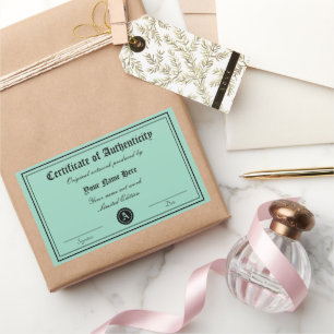 Certificate of authenticity template art stickers