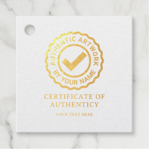 Certificate of Authenticity template quality logo Favour Tags