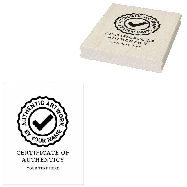 Certificate of Authenticity template stamp for art (Stamped)