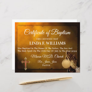 Certificate of Baptism