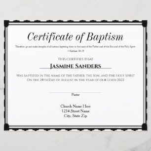 Certificate of Baptism