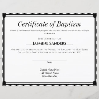 Certificate of Baptism