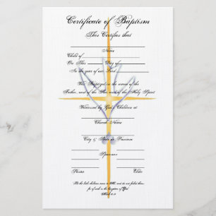 Certificate of Baptism-Child Stationery