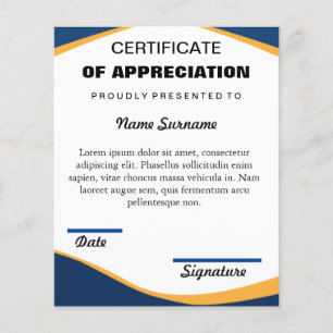 Certificate of Completion & APPRECIATION Template
