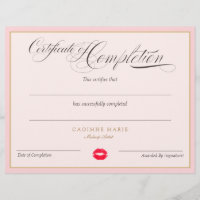 Certificate of Completion Award