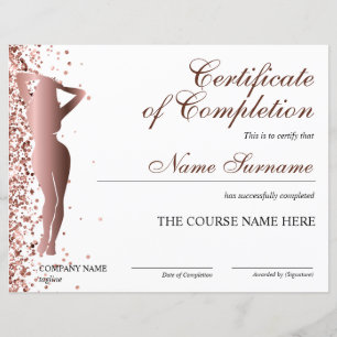 Certificate of Completion Award Body Sculpting