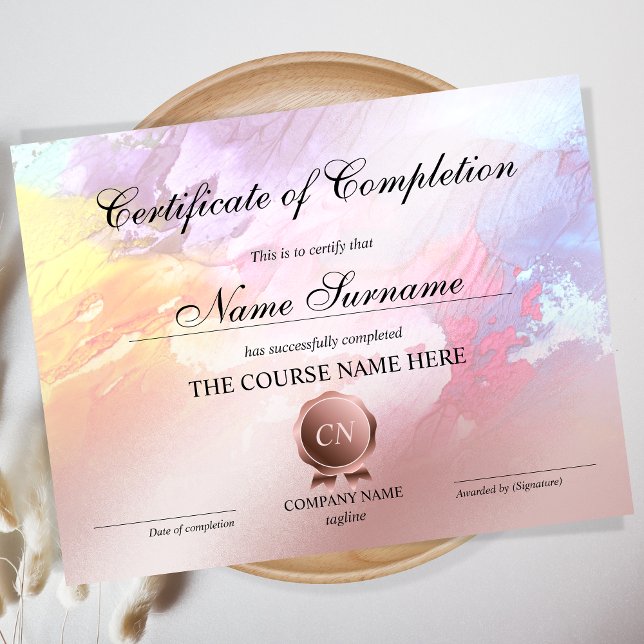 Certificate of Completion Award Course Abstract (Creator Uploaded)