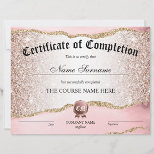 Certificate of Completion Award Course Completion